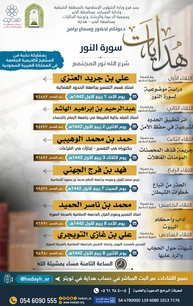 الشؤون الإسلامية بالمنطقة الشرقية تنظم برنامج سورة النور (شرع الله نور المجتمع).jpg
